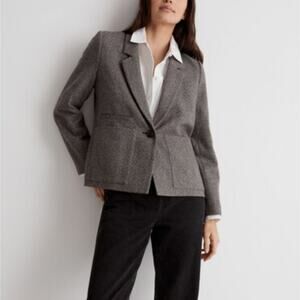 Madewell Geo Herringbone Drop Corset Blazer M